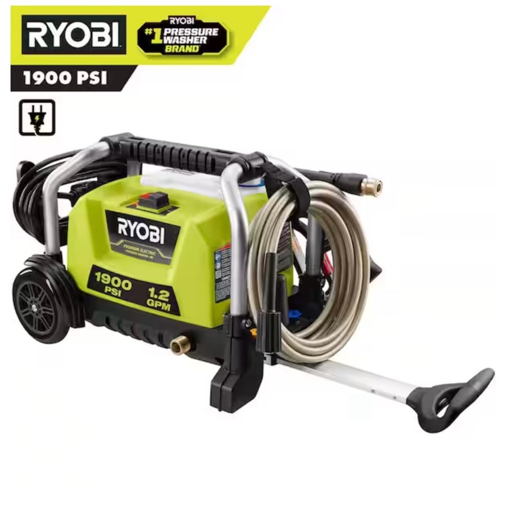 1900 PSI 1.2 GPM Cold Water Wheeled Corded Electric Pressure Washer